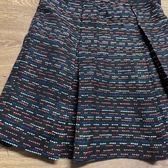 KC Parker Hartstrings Girls Black Red Blue Tweed Dress Fit Flare Size 7 Pleated - Picture 2 of 7